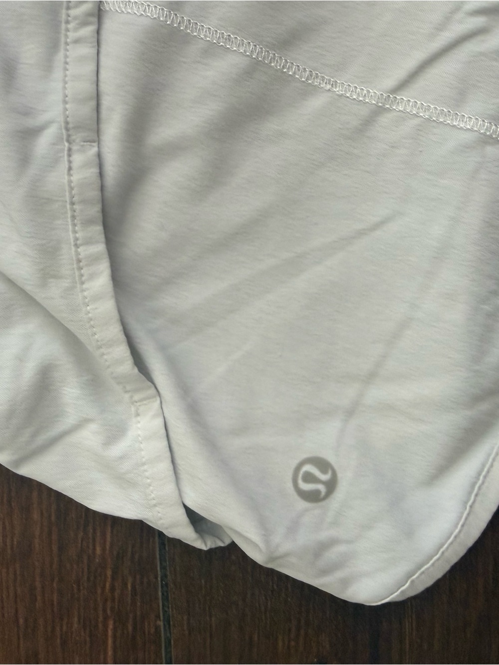 lululemon White Athletic Women's Running Shorts with Built-In Liner - Picture 4 of 4